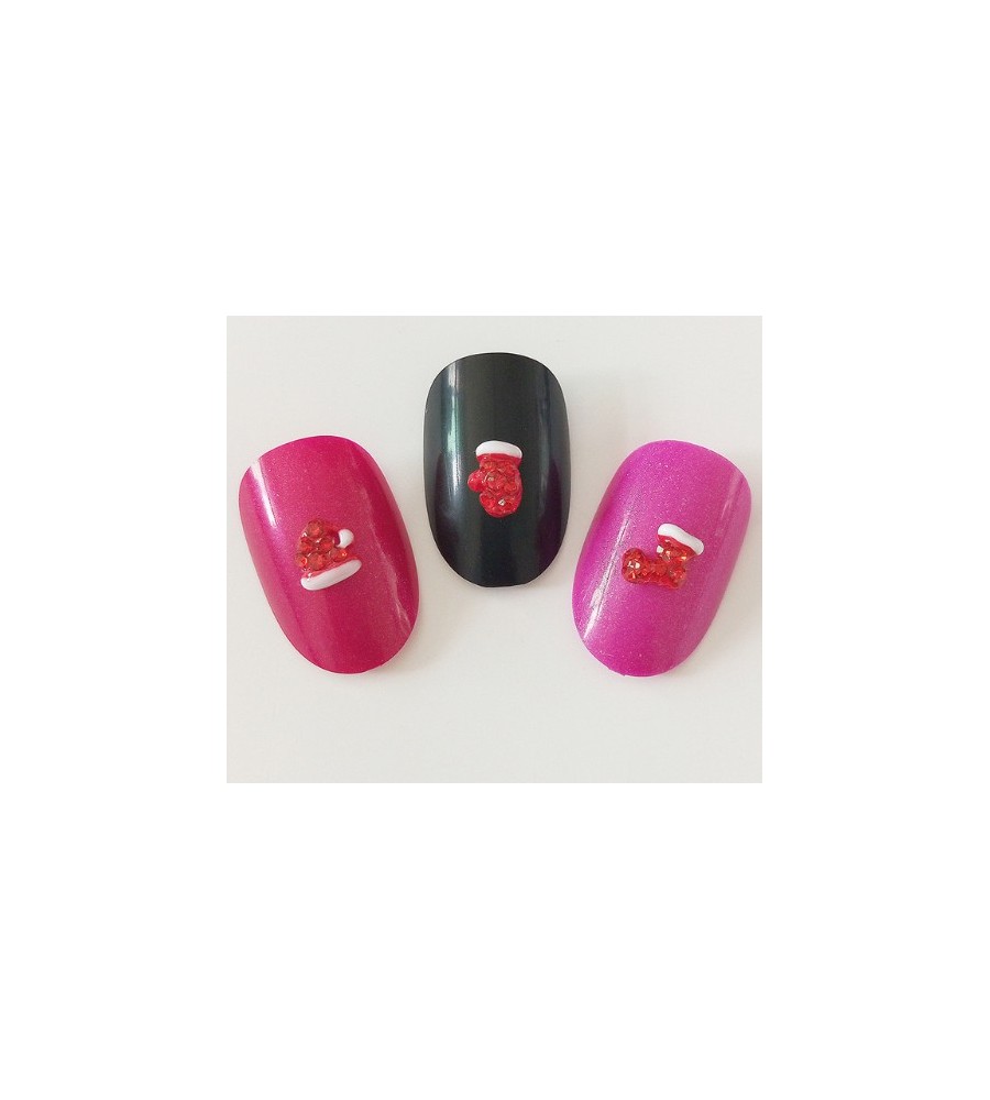 Décor 3D Gant Rouge Cristaux 1 pcs  - manucure ongles et nail art 