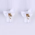 Décor 3D Fleur Aimant Tissu Blanc 1 pcs