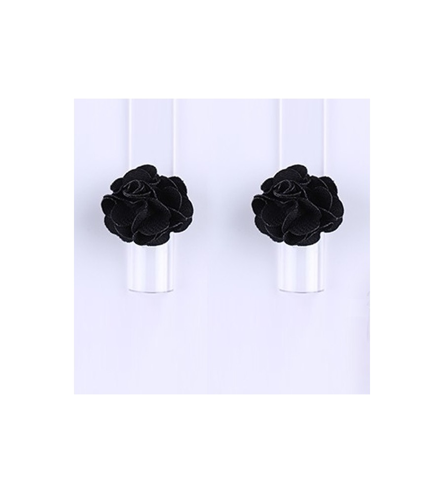 Décor 3D Fleur  Aimant Tissu Black  1 pcs  pour manucure ongles et nail art en gel uv