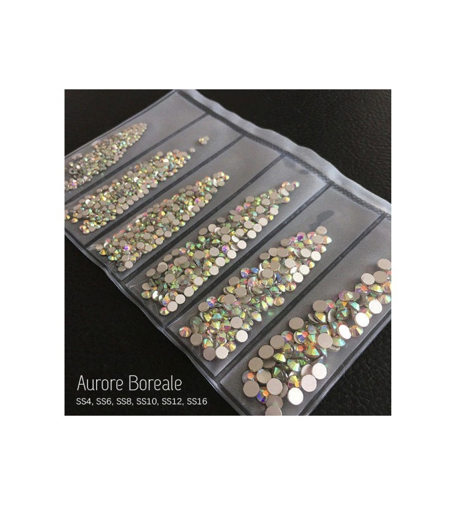 STRASS MIX DIFFERENTS TAILLES AURORE BOREALE 1300 PCS