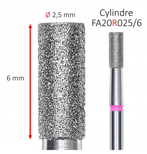 Embout Diamant Staleks Cylindre Rouge FA20R025/6