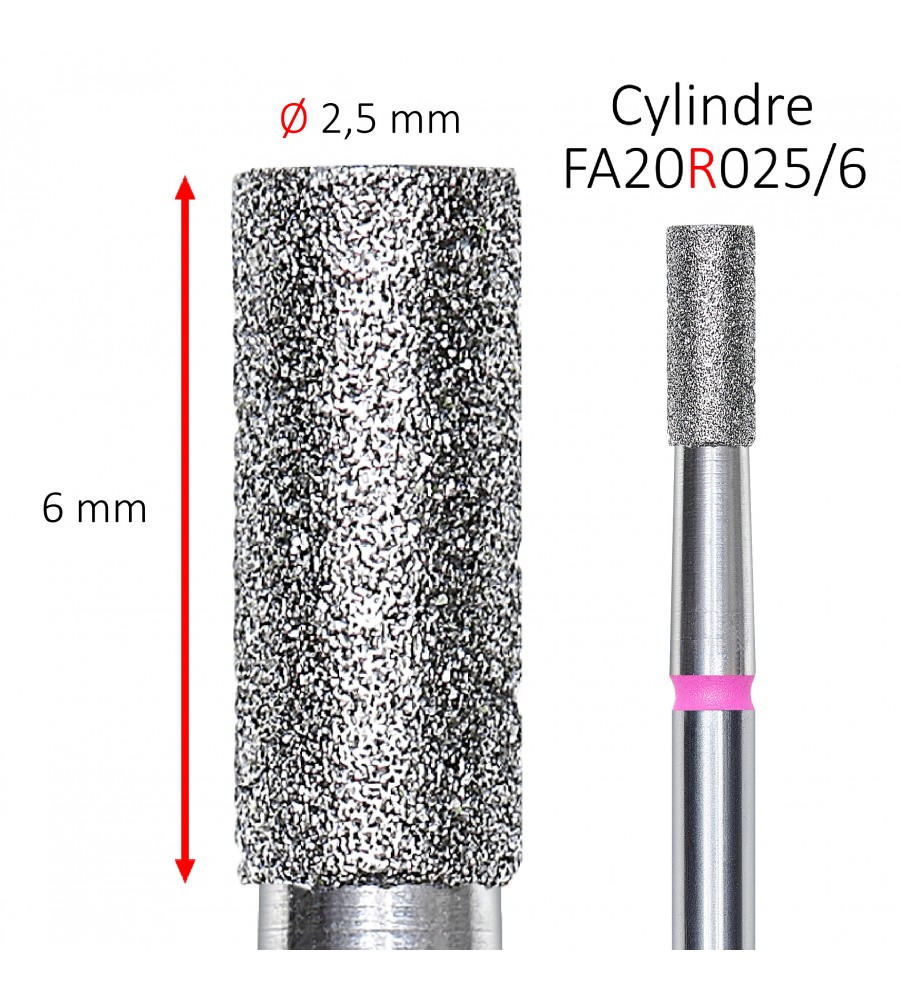 Embout Diamant Staleks Cylindre Rouge FA20R025/6