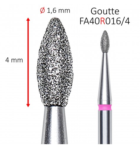 Embout Diamant Staleks Goutte Rouge FA40R016/4